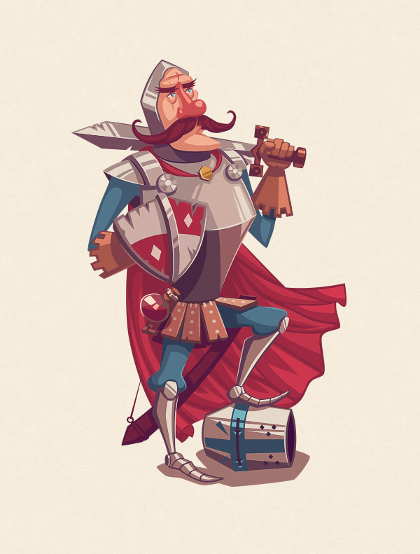 knight monk Bard middle ages medieval vector Character design swordsman minestrel capuchin