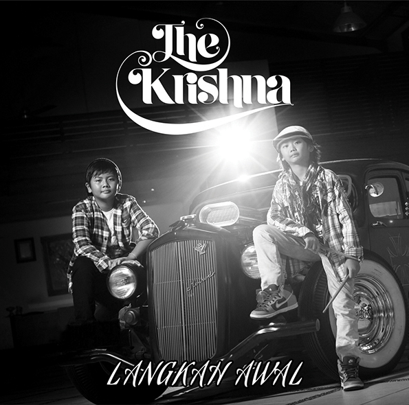 The Krishna Album cover Label black White print logo