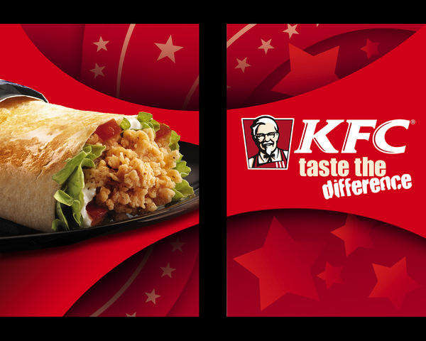 KFC restaurant Fast food breakfast banners table tents p.o.p. Murals
