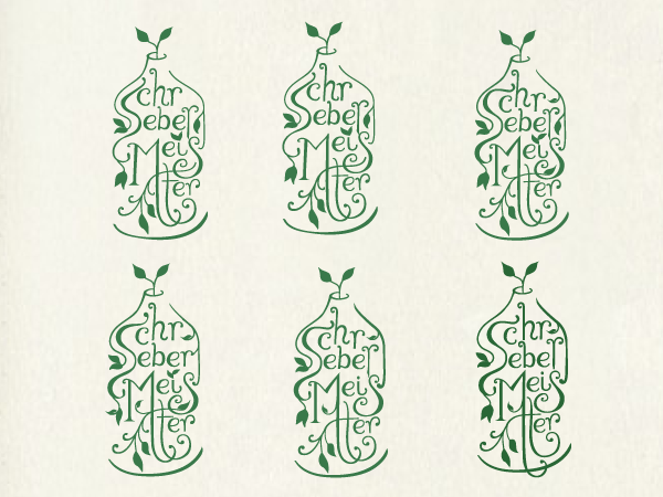 logo identity lettering vine organic garden schrebergarten leaves green