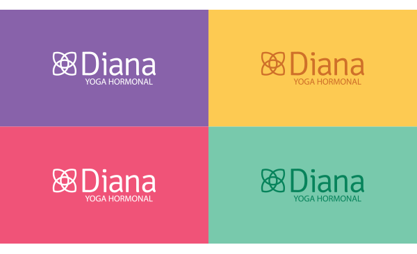 Yoga hormonal diana Ricardo purple yellow terapia logo marca indentidade visual grid construção vector visit