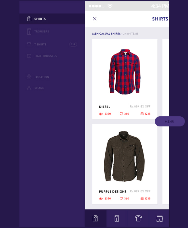 app online store free psd purple add to cart Free Mockups free psd mockup Online shopping App
