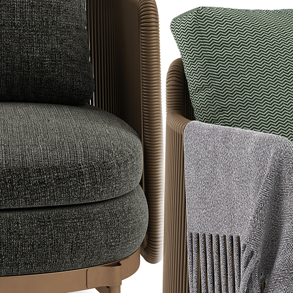 Armchair Tape Cord Outdoor By Minotti (3d model)