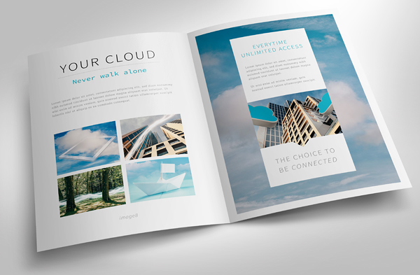 cloud computing folder flyer brochure Layout communication Technology Computer Internet