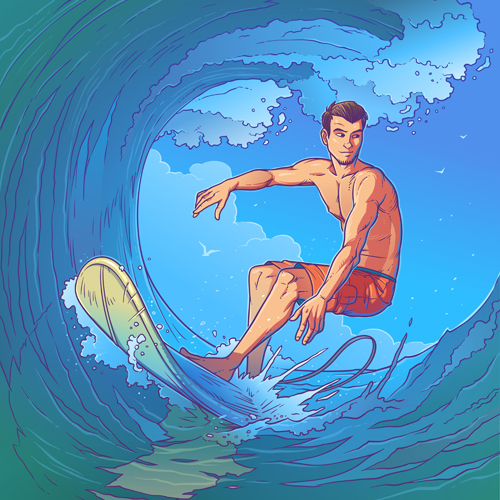 surfer vector Character
