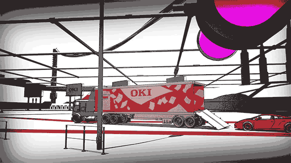 Cars race Oki c4d Cinema xpresso b&w red speed Truck