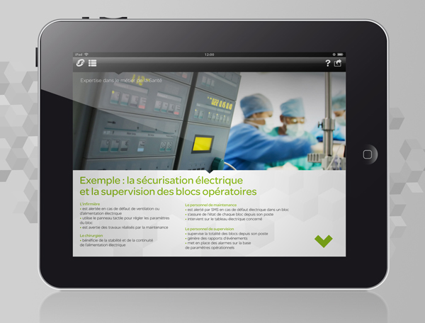 btob b2b Health santé schneider electric digital Web interactif interactive tablette tablet design lyon france rhoné