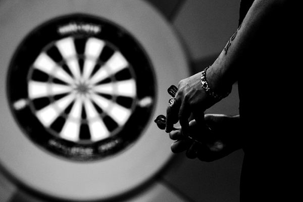 black White sport Darts men man lights movment score 180 dart fans Board action International