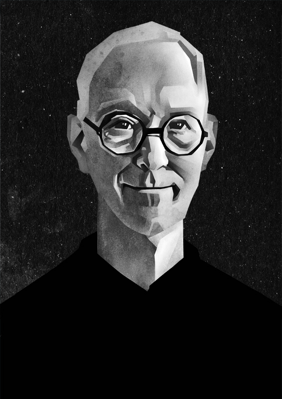 sir  peter  Cook  Concrete  architect Exhibition  progress  Wips photoshop portrait glasses black White man