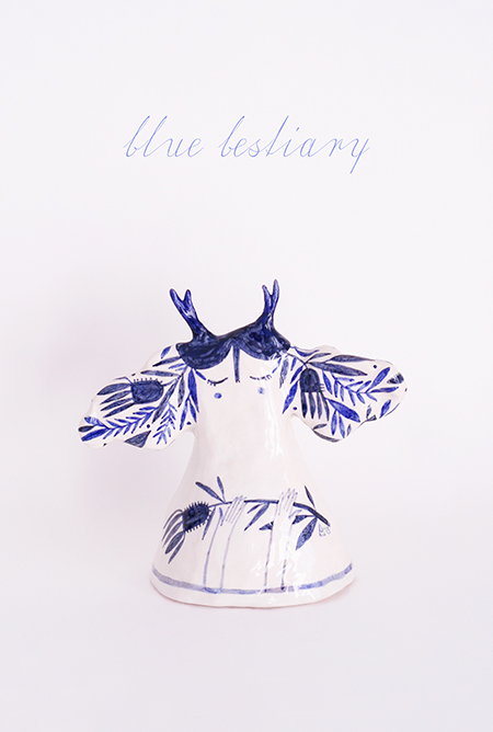 porcelain creatures Magic   dreamy enchanted innocence sweet dreams blue bestiary china porcelain toy