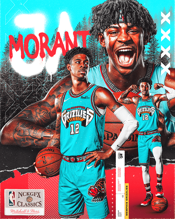 Graphic Design Ja Morant Signature Memphis Grizzlies Basketball