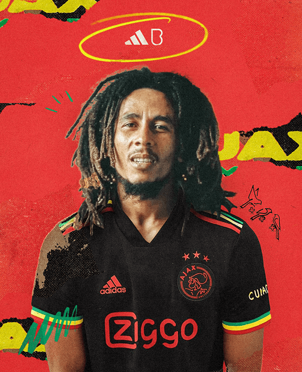 Ajax Bob Marley Third kit Visuals.