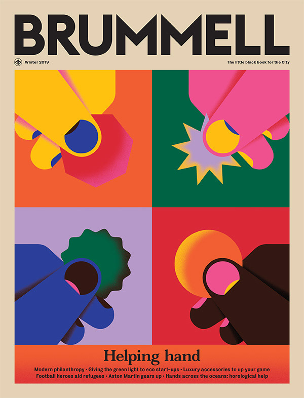 animation  Brummel cover editorial editorialdesign graphicdesign hands magazine Philanthropy 