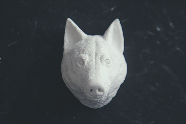 sculpture handmade  type  font Character wolf  head  portrait  bush toy artwork clay