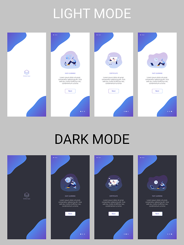 Mobile App Splash Screen Light & Dark Mode