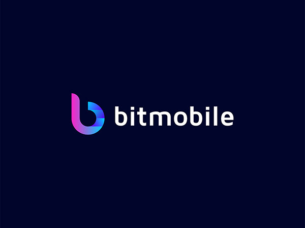 bitmobile - b letter modern logo design for branding