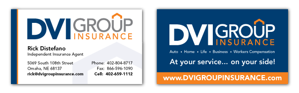 logo DVI Group insurance house Icon business card