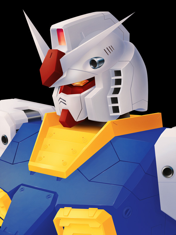 3D realistic chrome robot Gundam mecha airbrush