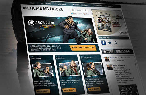 Digital Comic  Arctic Air  tv show  CBC
