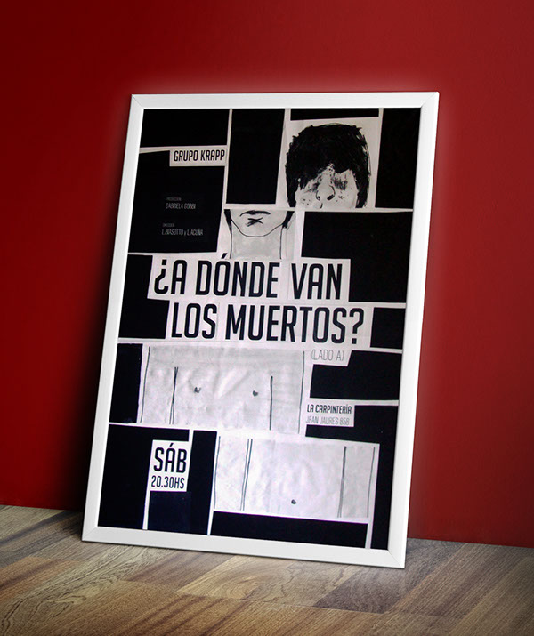 A donde van los muertos teatro grupo krapp diseño afiche poster print