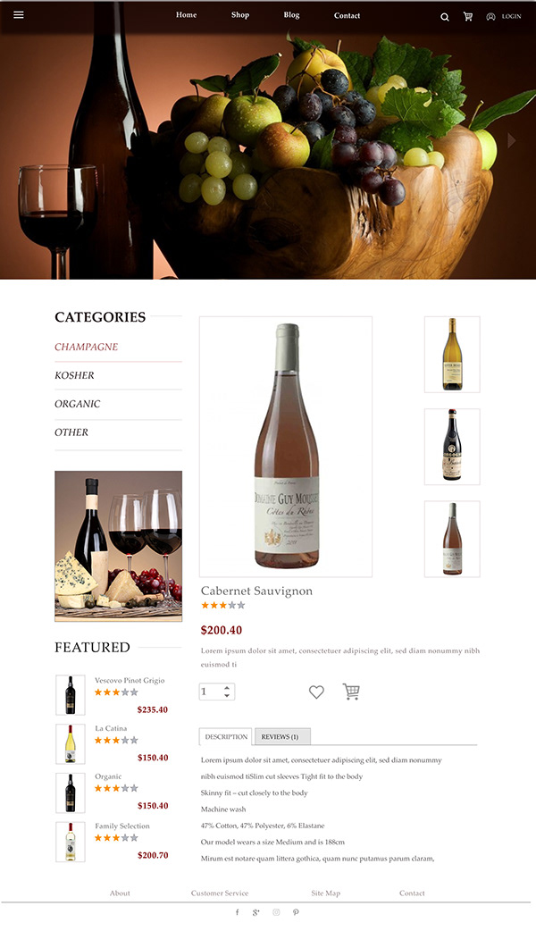 The Golden Grape web site design
