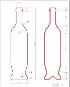 wine bottle glass 3D 2D design product graphic