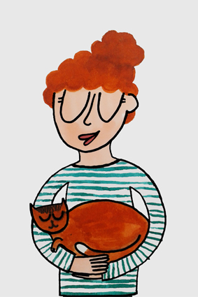 ecoline redhead ink portrait fineliner Cat