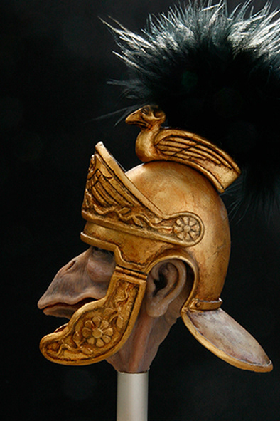 Helmet creature maquette birdman