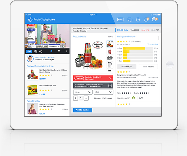 app design Tablet app shopping tv Ecommerce Entertainment