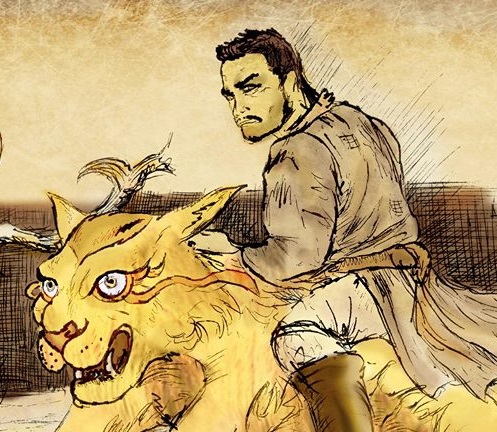 art tiger lion men draw Coffee hq TEX comic feline beast warrior Hunt design Hero