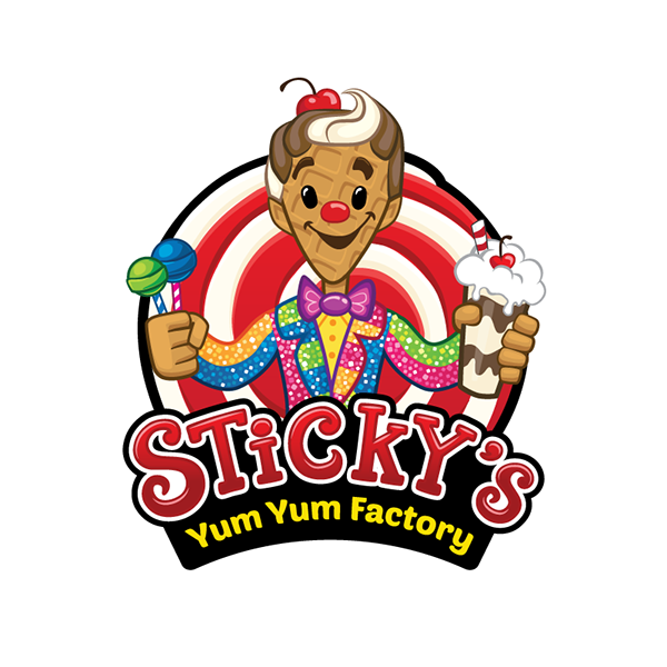 Candy candyman treats kids children milkshake ice cream Suckers logo Character