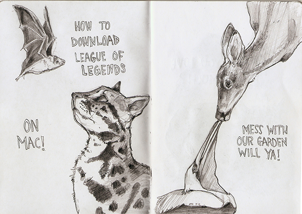 sketchbook animals text Project
