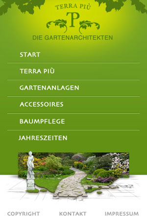 mobile smartphone browser Single Page html5 jquery slide garden architectural Nature green