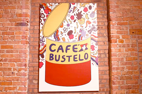 cafe bustelo gif Coffee line drawing pattern