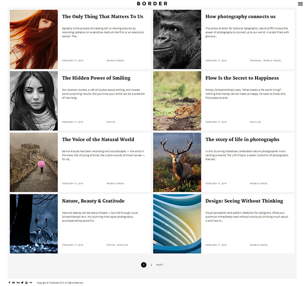 Website Webdesign fullscreen gallery masonry   transitions portfolio Blog Responsive