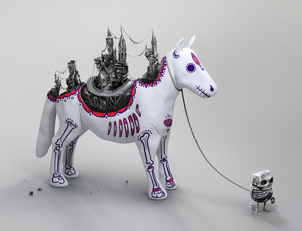 3D pony cloth bones horse drips mexico dia de los muertos universe Planets Philipp York Martin Johannes Blümel Tobias Wüstefeld Another Pony