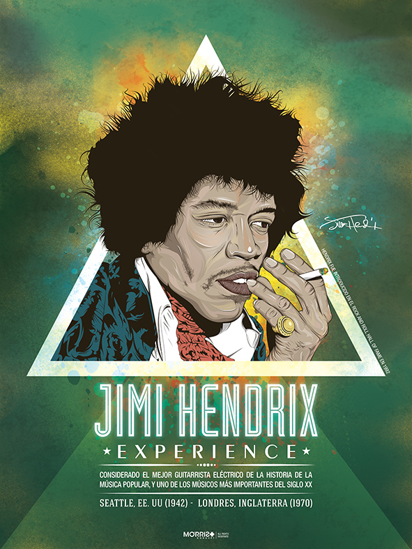 Jimi Hendrix Experience design art rock Guitarra