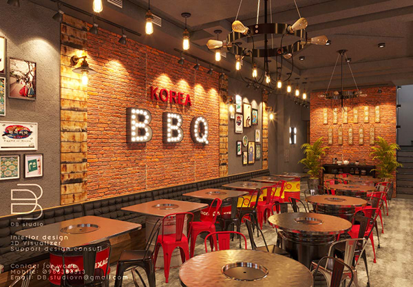 Korean BBQ restaurant on Behance