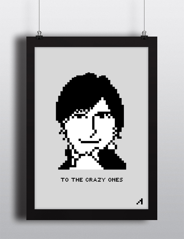 Steve Jobs print arundesign apple crazy ones Jobs steve portrait steve portrait pixel Pixel Portrait Printing posters steve poster susan kare