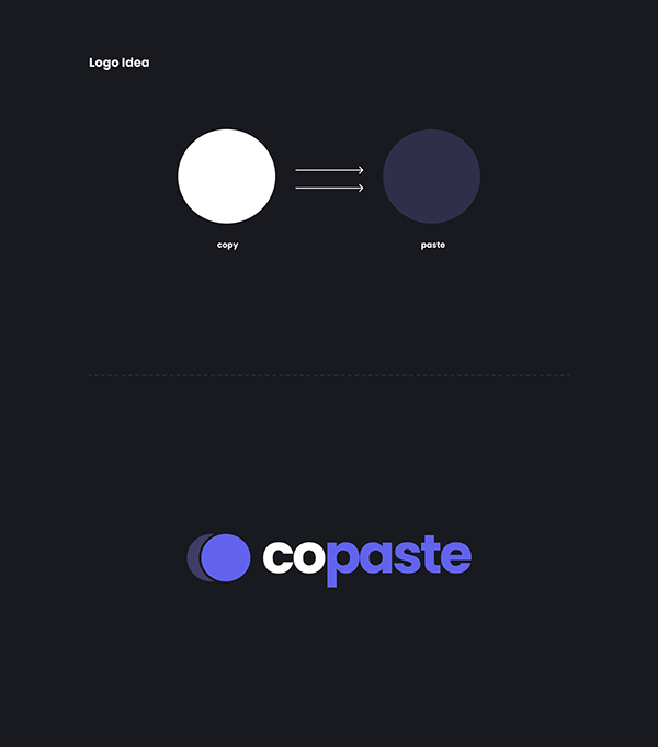 CoPaste - branding, UX/UI, mobile app