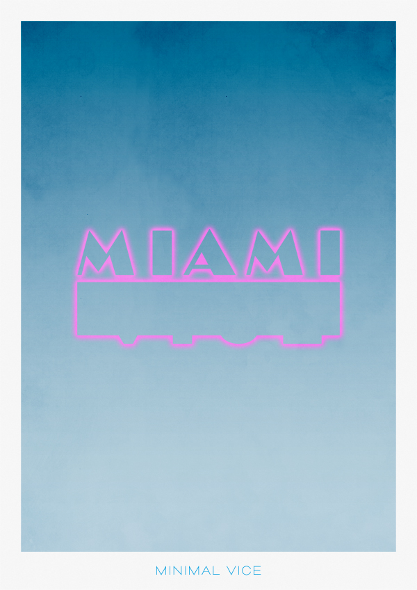 poster miami VICE eighties pastell neon minimal