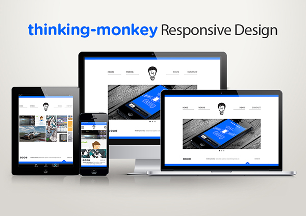 thinking monkey Web Responsive marca isologotipo identidad sistema Mono