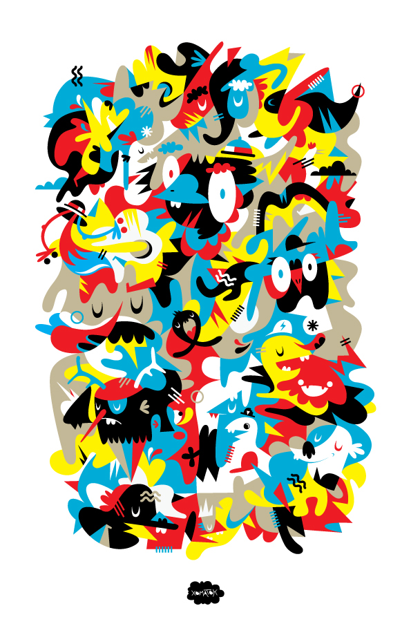 vector art peru xomatok psychosomatic abstract vector characters colorful composition