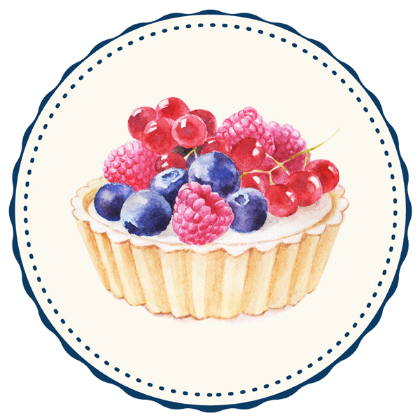 watercolor cake dessert sweet pie tasty bakery cream Birthday desert menu drawn Food  pastries. berries