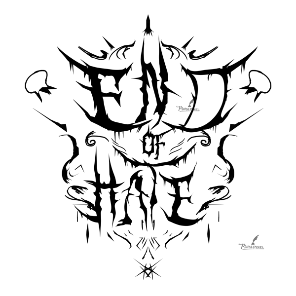 Digital Art  flyer hate ink drawing Logo, metal metallogo rock tattoo design tipografia