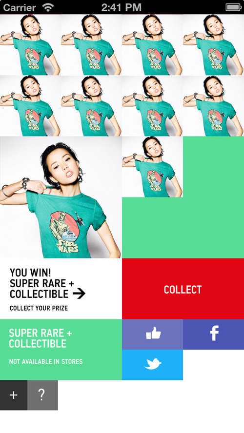 uniqlo UTGP t-shirts collectible UT limited edition mobile flat ui app design