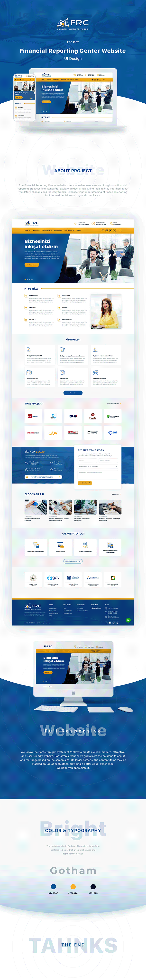 Financial Reporting Center - Website UI Design