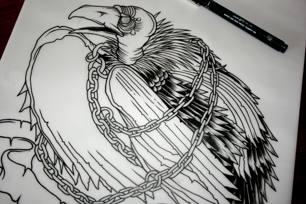 vulture bird tattoo Driven Fear John Hobbs