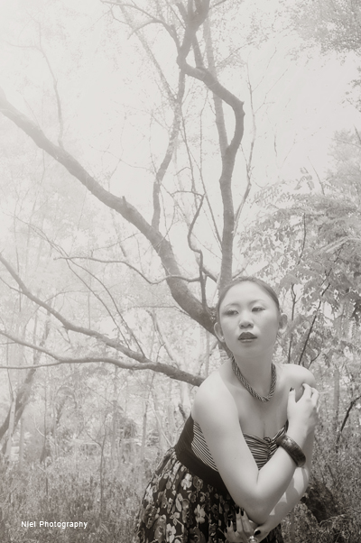 fashion photography jungle forest asian beauty model