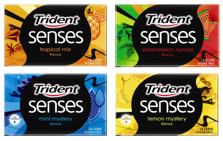 Trident senses kiwi novo sabor new flavour pastilhas Ilustração